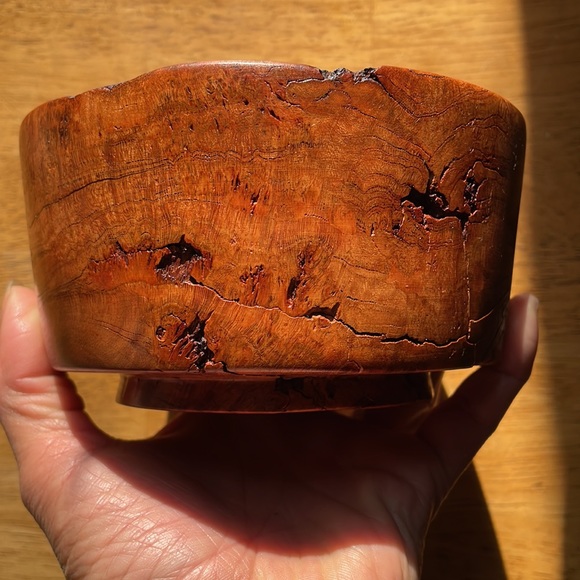 Cherry burl bowl raw edge knots 😍Handmade by Shane Repasky - Picture 2 of 13
